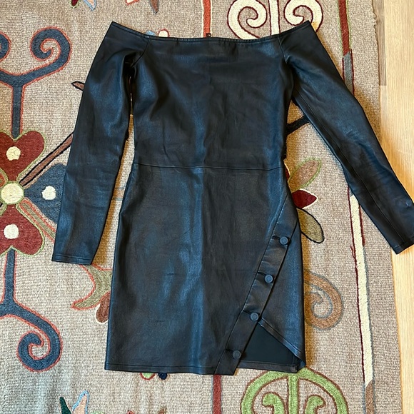 RtA Electra Off-the-Shoulder Stretch-Leather Mini Dress
(6) - Picture 3 of 8
